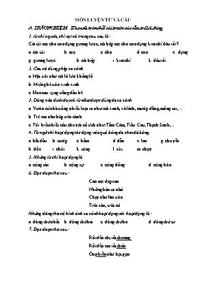 Bài tập môn Luyện từ và câu Lớp 2